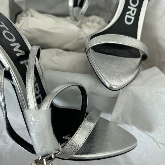 TOM FORD
Padlock Metallic Stiletto Sandals 37.5 - Picture 9 of 9